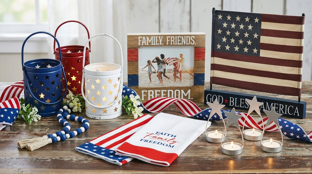 ❤️ 🤍 💙Stars & Stripes Patriotic Bundle – Porch, Kitchen & Table Décor& Stripes Bundle – Patriotic Summer Gift Set