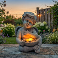 NEW ITEM  ~ 🌷Solar Angel Statue with mini Bird Feeder – 9" Resin Garden Angel with Solar Light