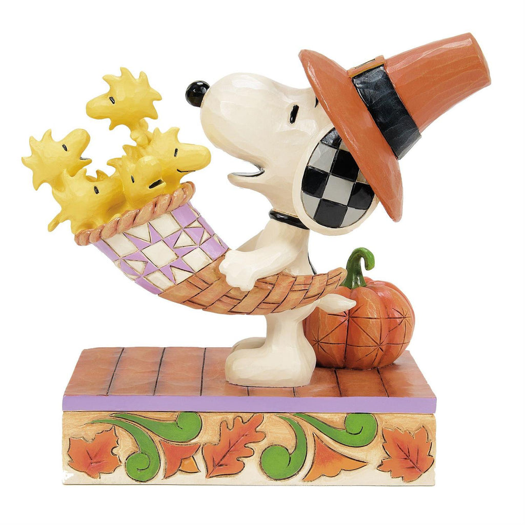 NEW! Coming Sept 22 Jim Shore Peanuts – Snoopy Cornucopia Thanksgiving Figurine (Harvest Happiness)