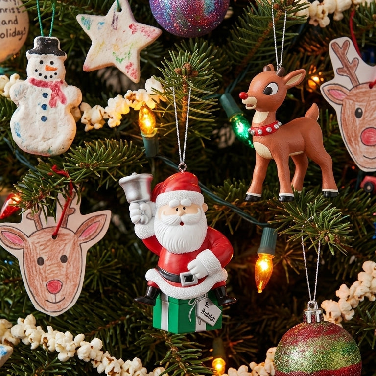 Rudolph & Santa Blow Mold Ornament Set – 2 Assorted🎅