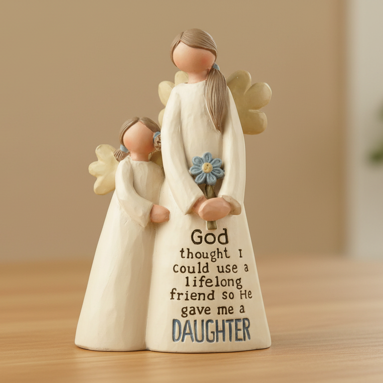 NEW ITEM - A Daughter Is a Lifelong Friend – Mother & Daughter Angel Figurine-Beautiful Daughter Gift💐🌸