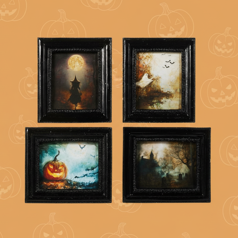 6" Spooky Nights Mini Gallery Framed Print (Set of 4) - AVAILABLE AUGUST 2026