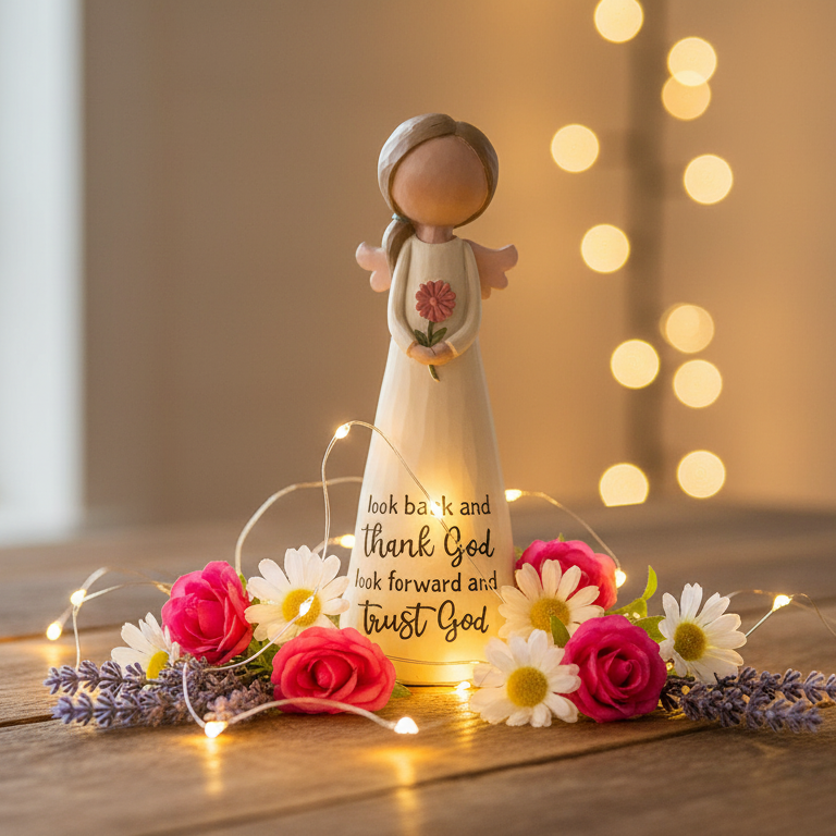 NEW ITEM!  Angels Among Us – Thank God…Trust God Angel 🦋🌺🪻 Inspirational Gift