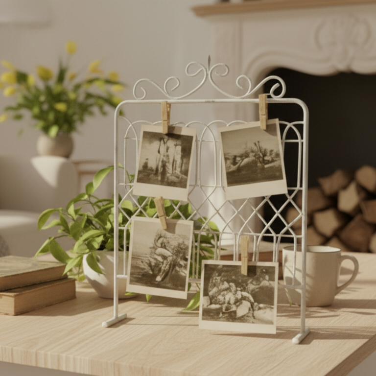 18" White Tabletop Gate – Rustic Farmhouse Accent