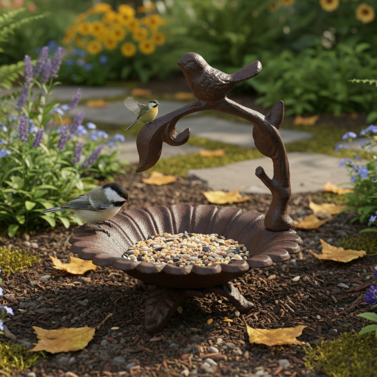 BEST SELLER!  - Sunflower Cast Iron Bath or Bird Feeder – Vintage Garden Accent🌻
