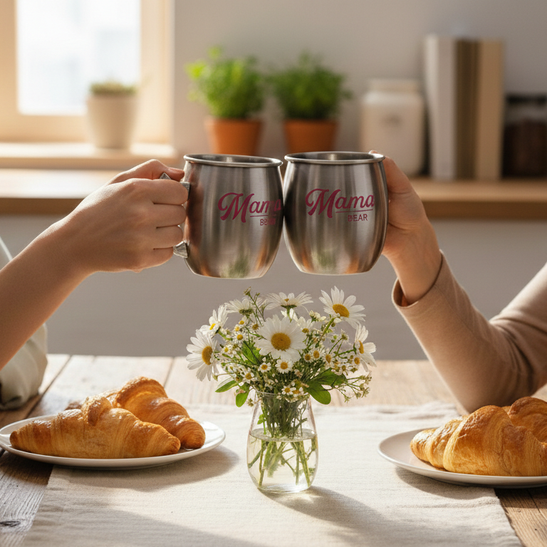 Mama Bear Stainless Steel Moscow Mule – 20 oz Slate Gray Mug