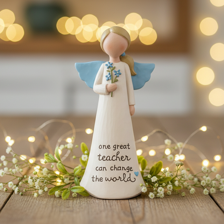 NEW ITEM ! One Great Teacher Can Change the World 🦋– Teacher Angel Figurine Gift