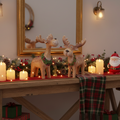 NEW DUO SET🎄🦌 Reindeer With Wreath Holiday Duo – 9" & 11.5" Carved‑Look Set