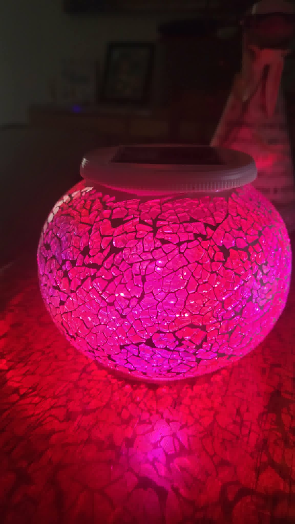 NEW ITEM ❤️Gorgeous Solar Mosaic Glass  Multi-Color Garden Orb – Dual‑Mode Glow Light