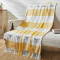 Vintage Yellow Bee Check Woven Throw – Cozy Cottage Blanket 50x60 🐝BACK IN STOCK