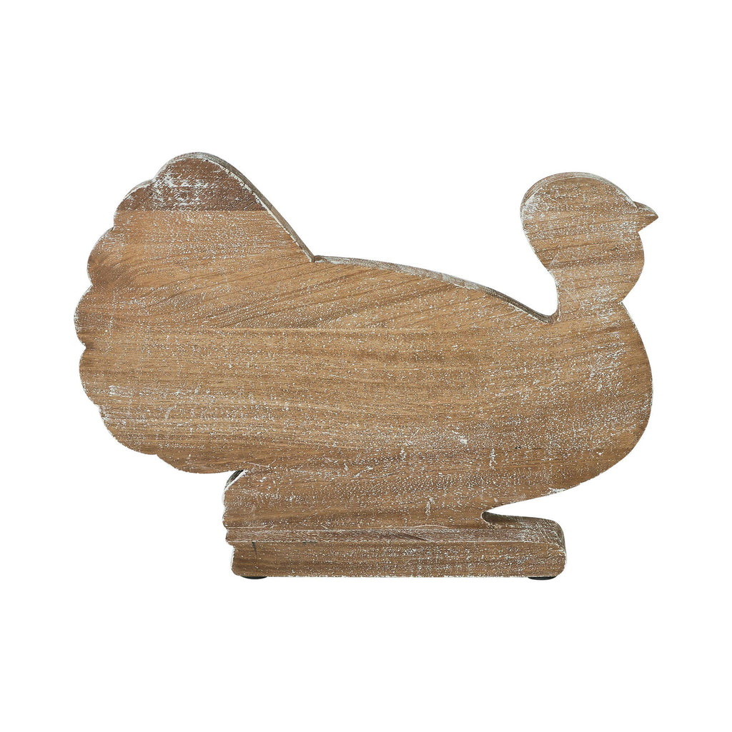 🍂 Autumn Harvest Carved Wooden Turkey Centerpiece
