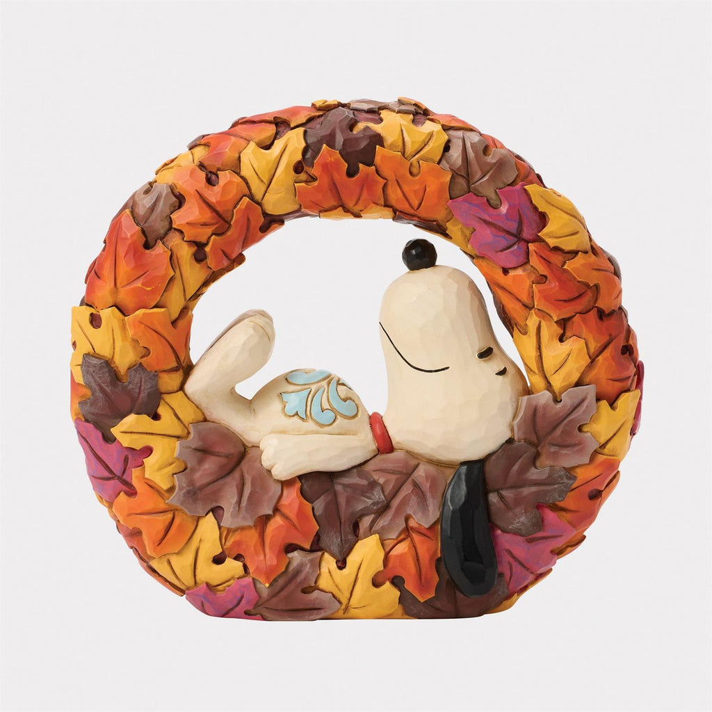 NEW ITEM - 🍂🍂🍂Snoopy on Fall Wreath Figurine – Jim Shore Peanuts “Layers of Autumn” (6”H)