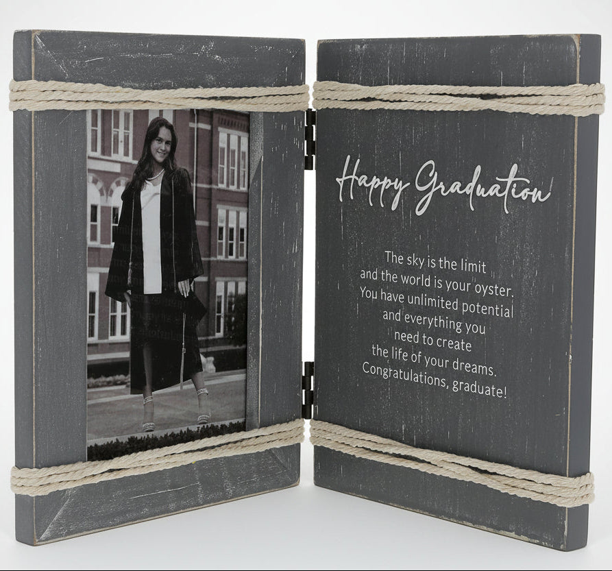 Unique Happy Graduation – Hinged Keepsake Frame 5.5" X 7.5" (4"x 6" photo)