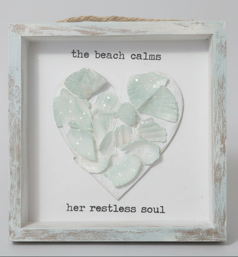 Coastal Shell Mosaic Heart Sign