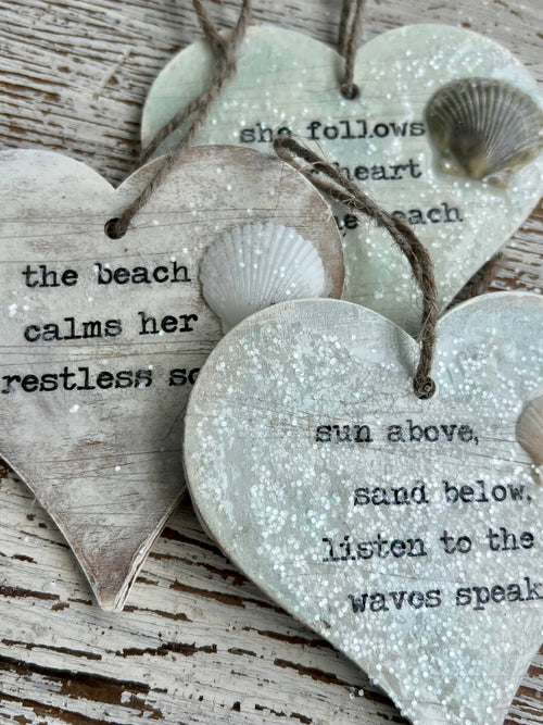 Beach Heart Ornament – The Beach Calms Her Restless Soul💙