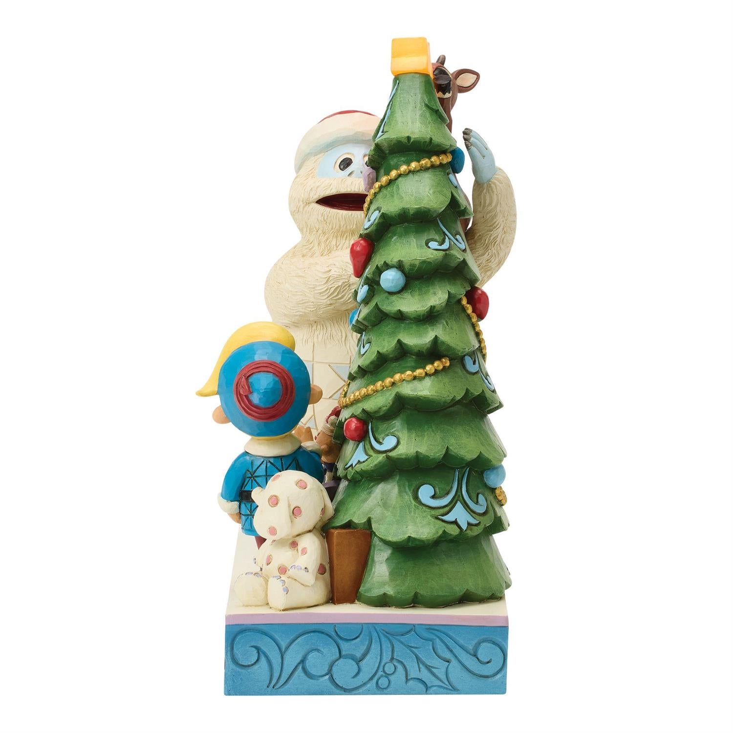 NEW ITEM 🎄- Bumble Holding Rudolph by Christmas Tree – Jim Shore Rudolph Traditions (8.46”H)