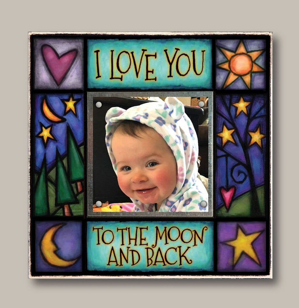 🌙✨NEW ITEM -Beautiful~Moon and Back Picture Frame – Art by Michael Macone (5.25", Holds 2x2 Photo)