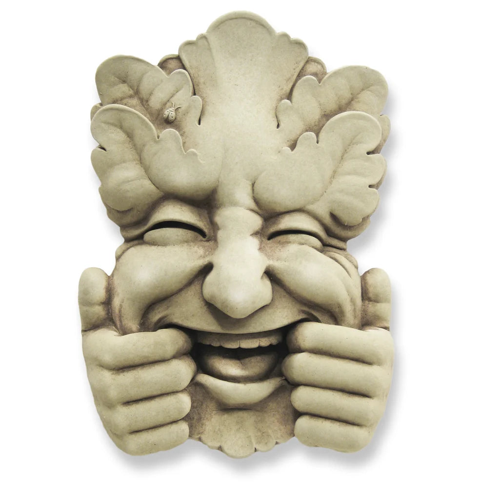 NEW! He's Having Too Much Fun – Joyful Stone Garden Face Wall Sculpture🌻🌺🌻