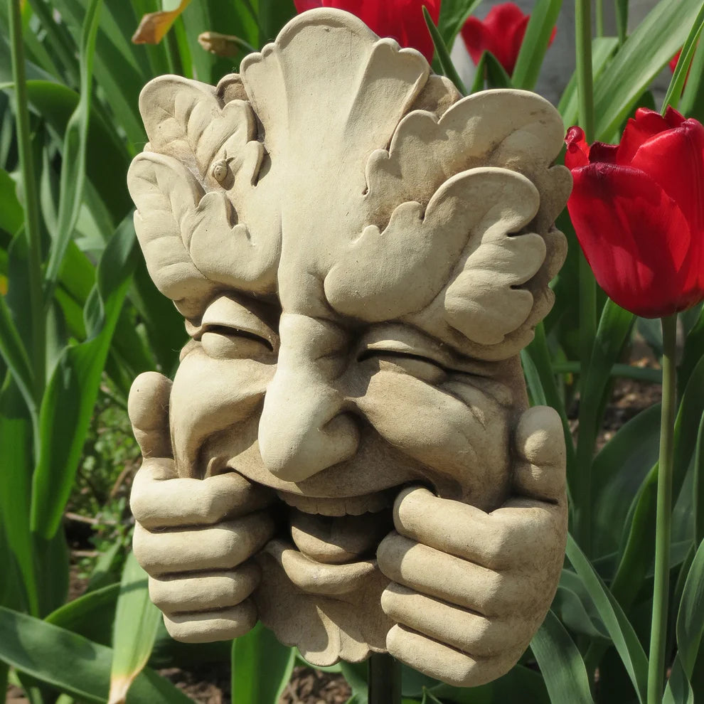 NEW! He's Having Too Much Fun – Joyful Stone Garden Face Wall Sculpture🌻🌺🌻