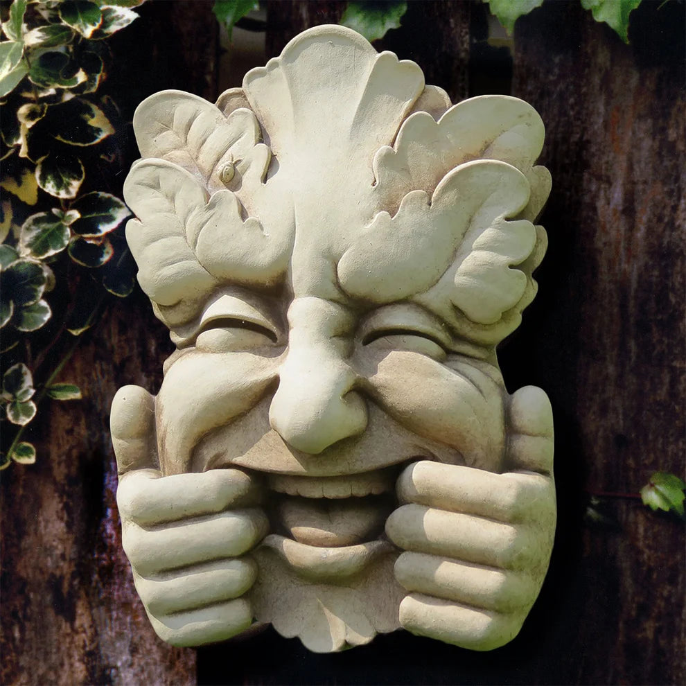 NEW! He's Having Too Much Fun – Joyful Stone Garden Face Wall Sculpture🌻🌺🌻