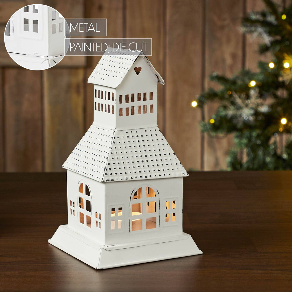 Antique White Village House Tealight Holder – Cozy Cottage Lantern🕯️