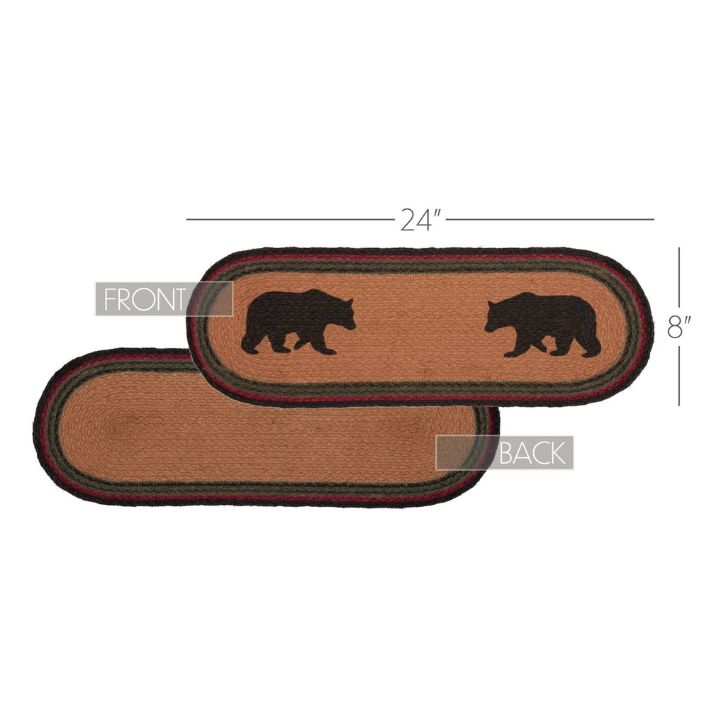 Wyatt Bear Jute Table Runner – Rustic Cabin Braided Runner 8x24 🐻