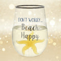 Beach Happy – Starfish Coastal Stemless Wine Glass (19 oz) - Raised Starfish-So Cute!