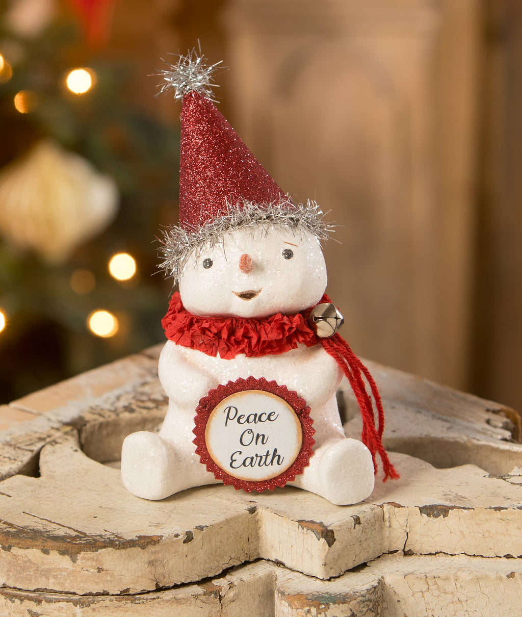 Peace on Earth Snowman Figurine – Holiday Collectible Décor