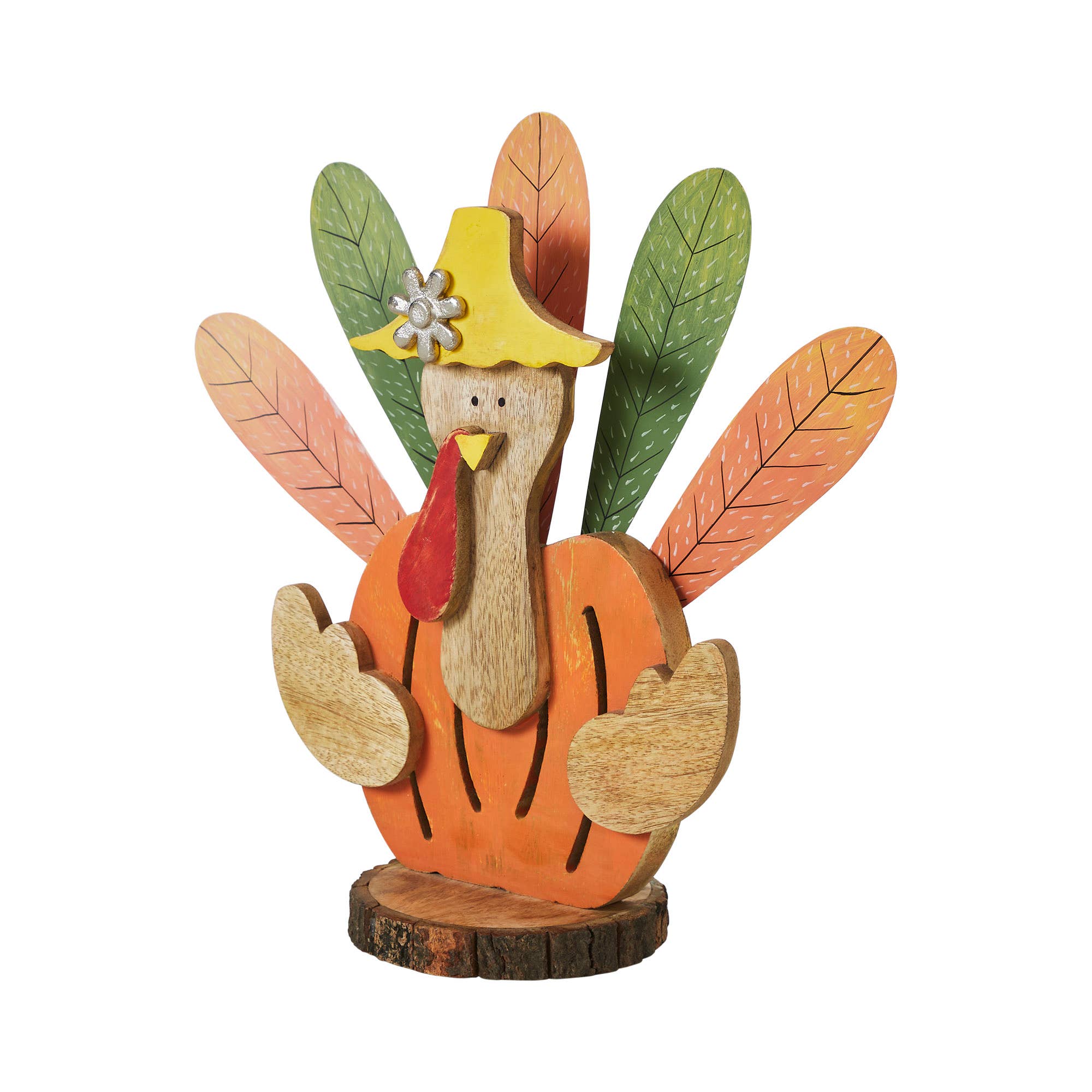 Whimsical Rustic Wooden Turkey Figurine – Fall & Thanksgiving Tabletop Decor🦃