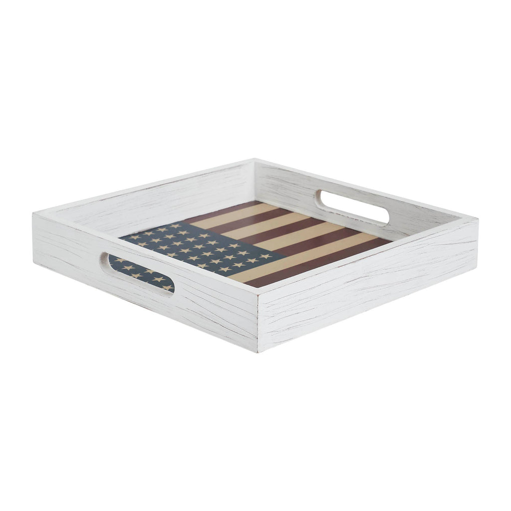 USA Patriotic Vintage USA Flag Decorative Tray ❤️🤍💙
