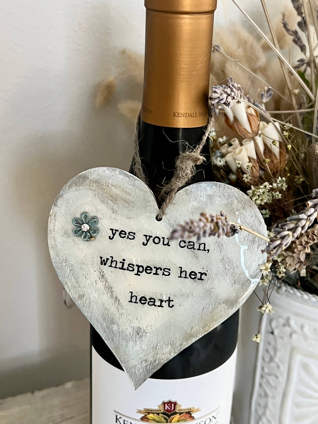 Inspirational Wood Heart Ornament – Perfect for Gifts, Packages & Wine Bottles