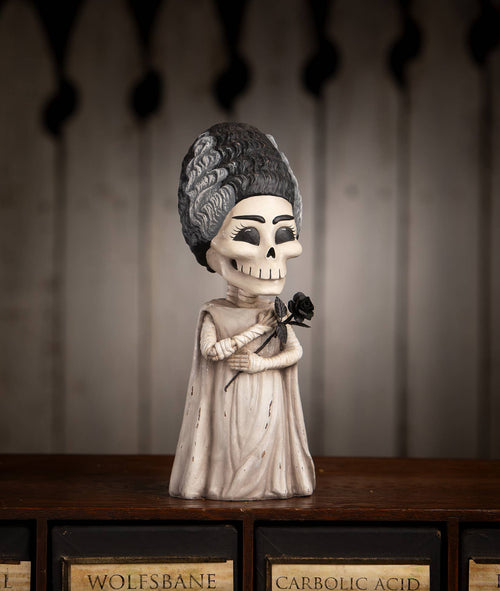 Bride‑of‑Frankenstein Skeleton Figurine🖤 Halloween Favorite!