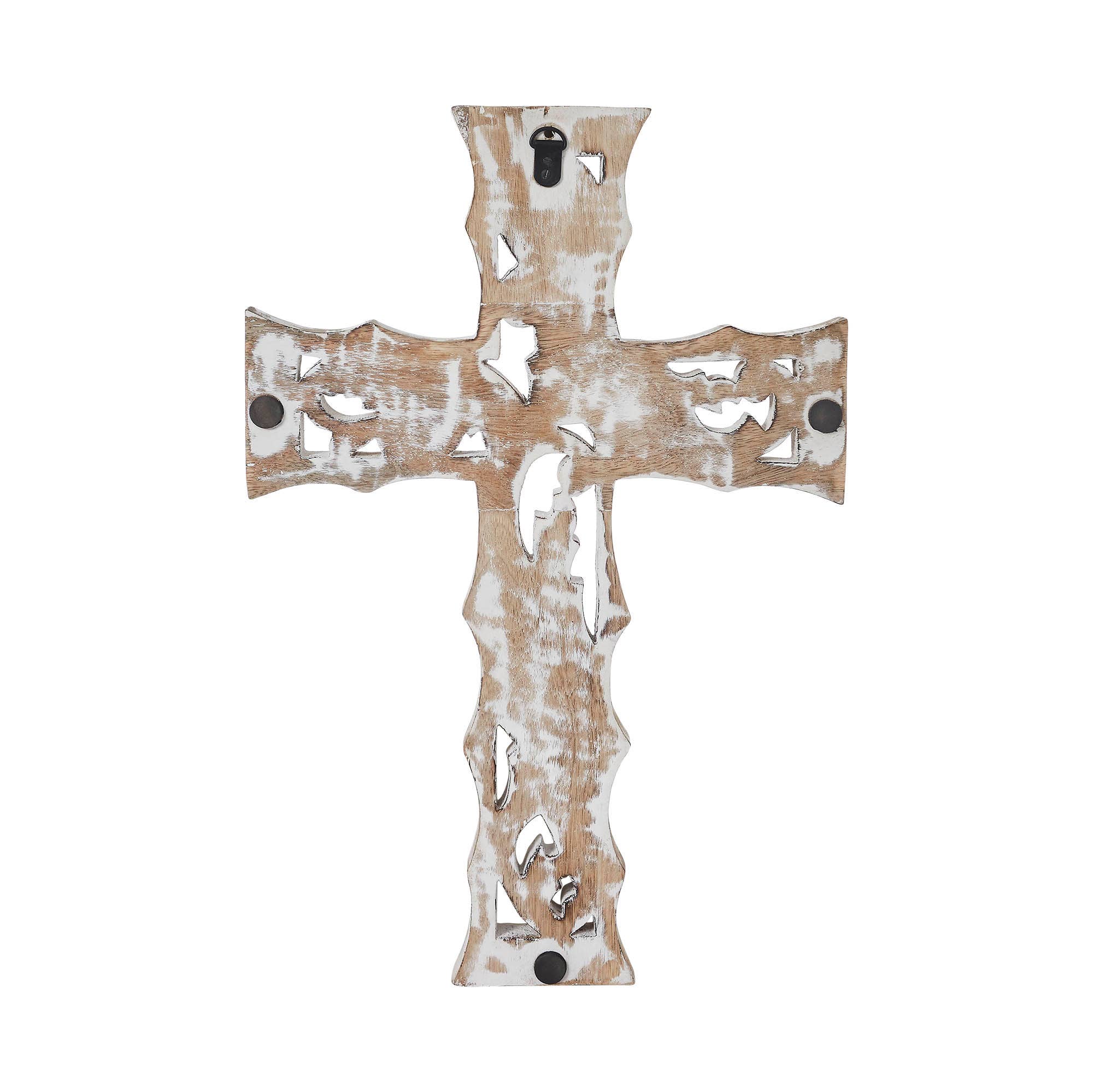 SOLD OUT - LIMITED RELEASE✝️ Natural & Distressed White Wooden Cross Wall Hanging