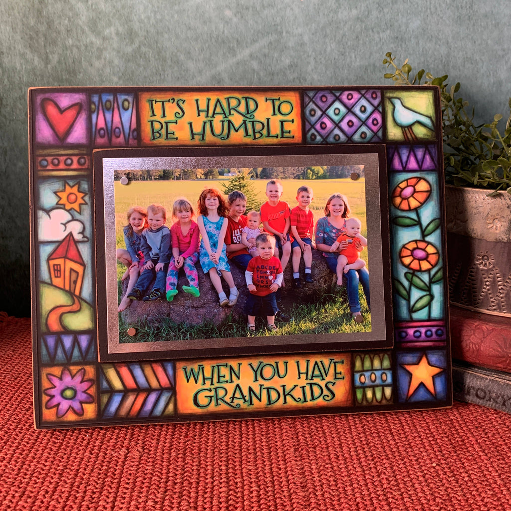 NEW !! “It’s Hard to Be Humble When You Have Grandkids” Wood Picture Frame – Michael Macone