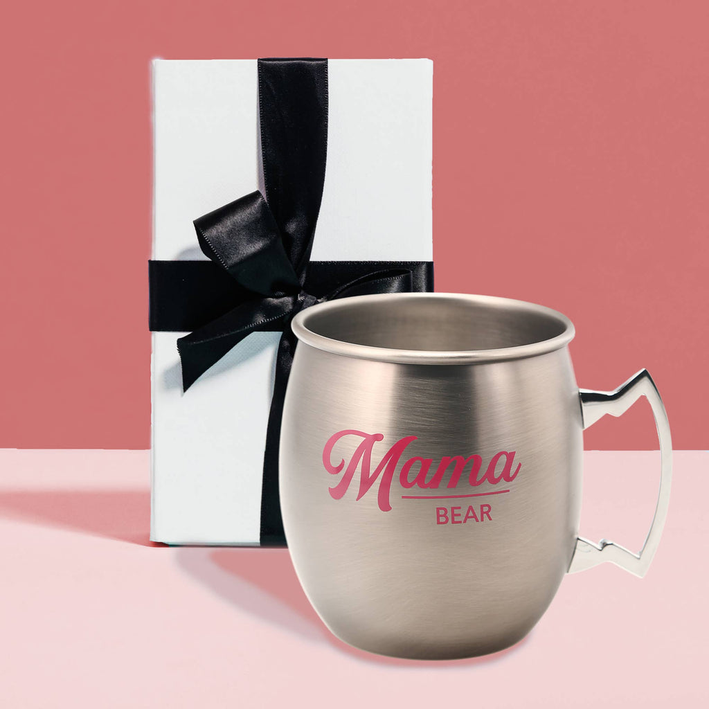 Mama Bear Stainless Steel Moscow Mule – 20 oz Slate Gray Mug