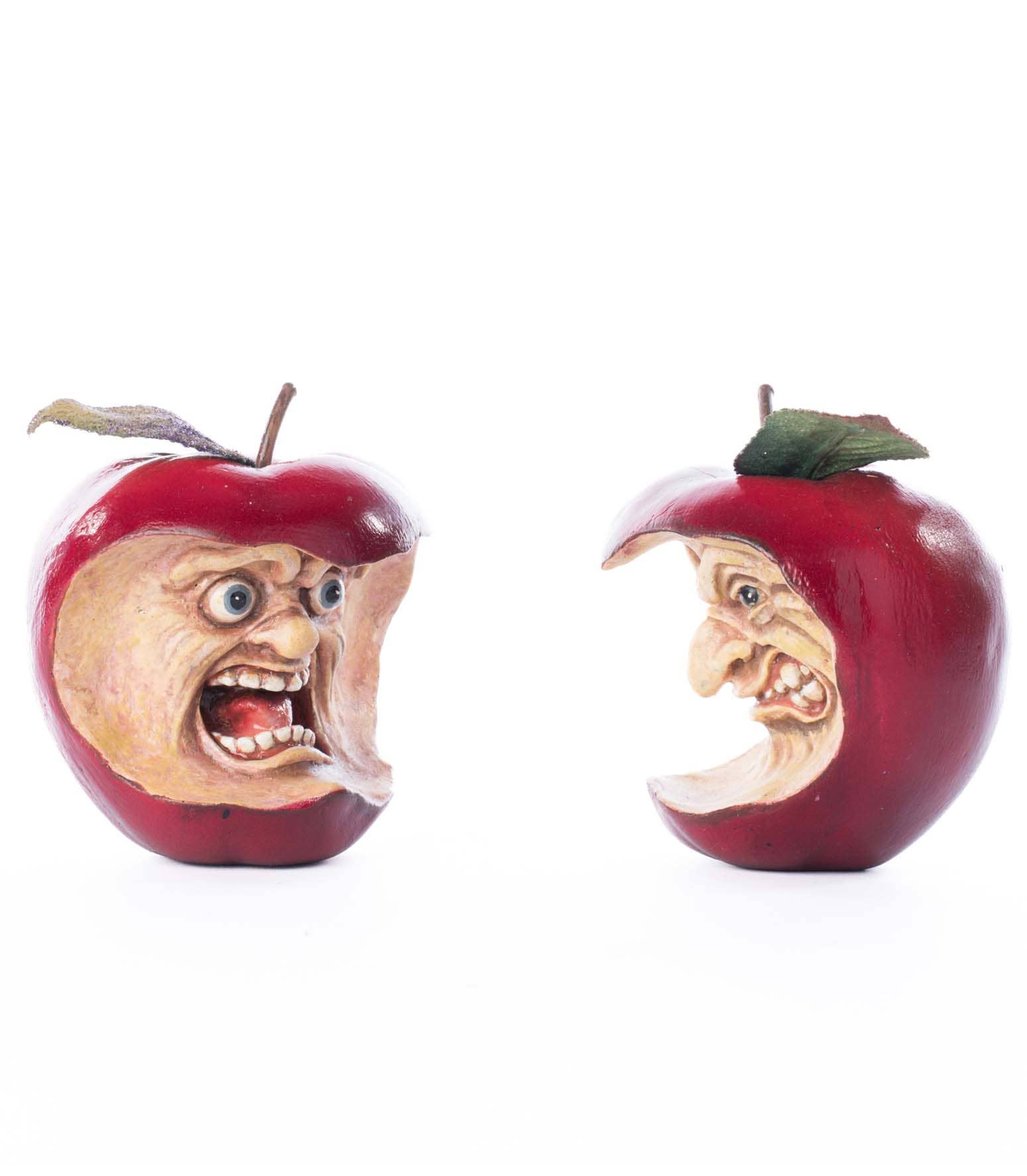 🍎Naughty Boys - Toxic Terry & Noxious Nelson Apples – Hand‑Painted Resin Pair🍎🍎 Katherine's Collection