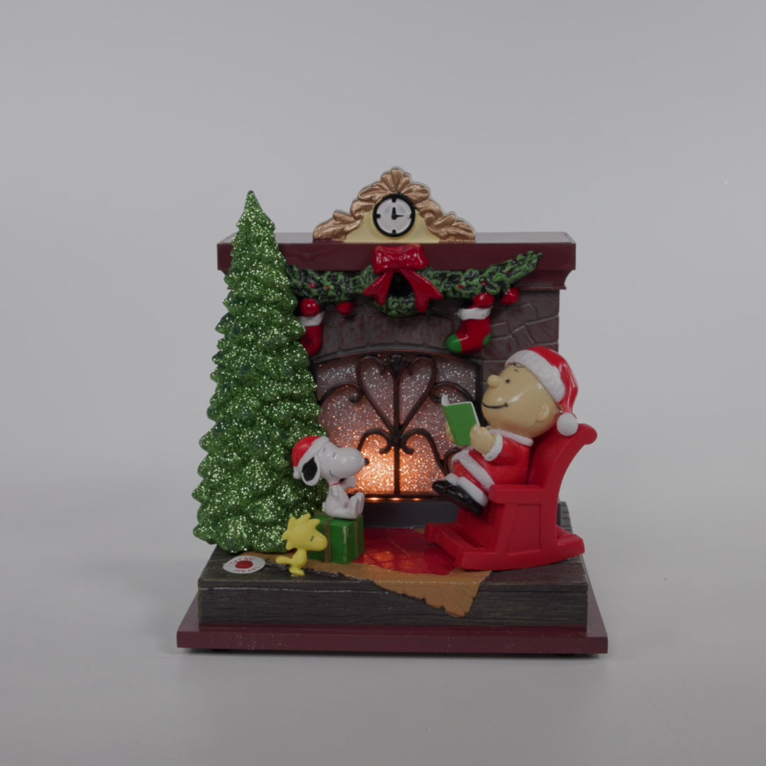 Peanuts® Santa Charlie Brown Musical Fireplace 🎅– Lighted & Musical Table piece 🎅