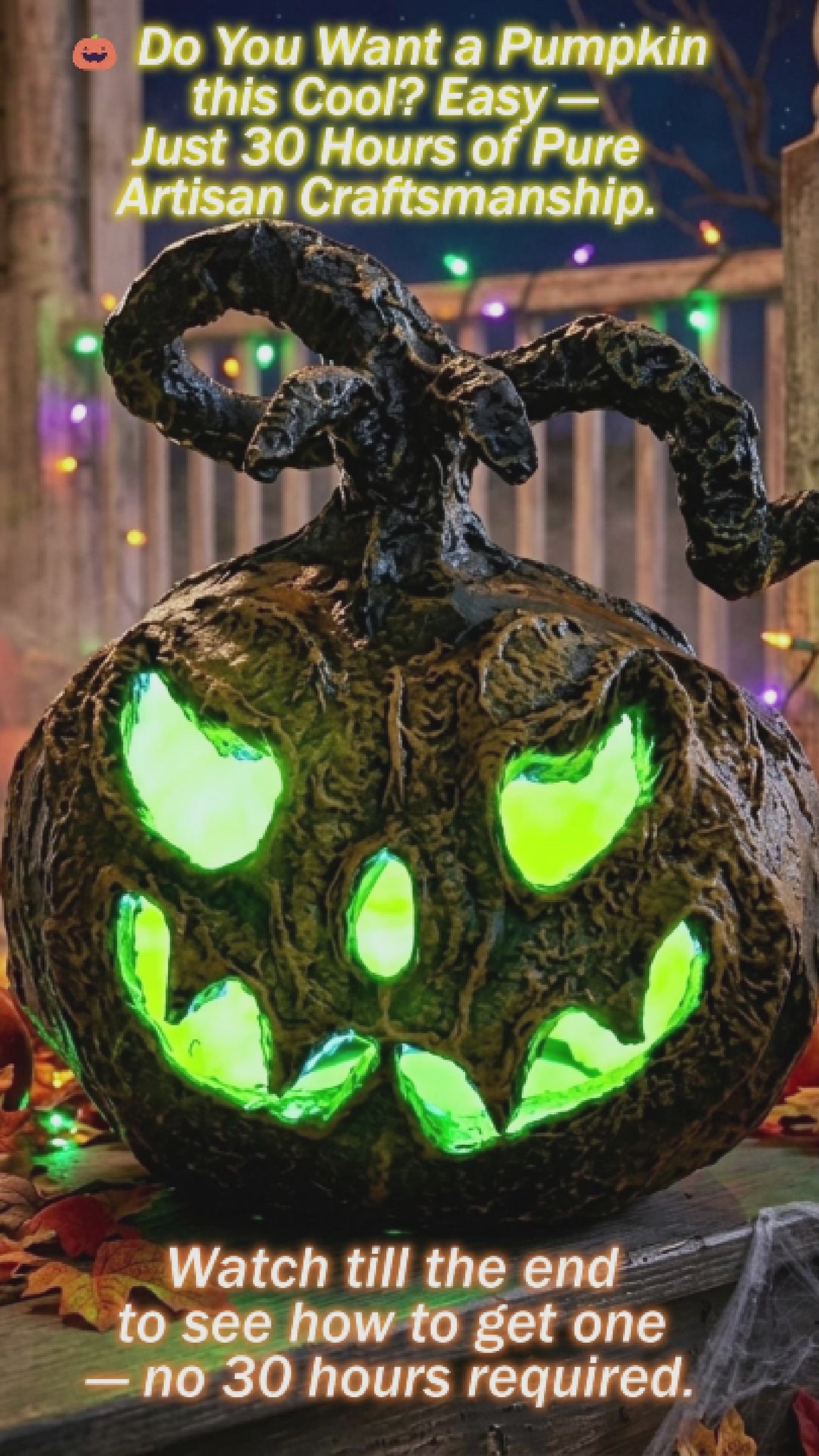 NEW ~ Meet Freddy 🎃 — One‑of‑a‑Kind Pumpkin With a Truly Terrifying Halloween Look